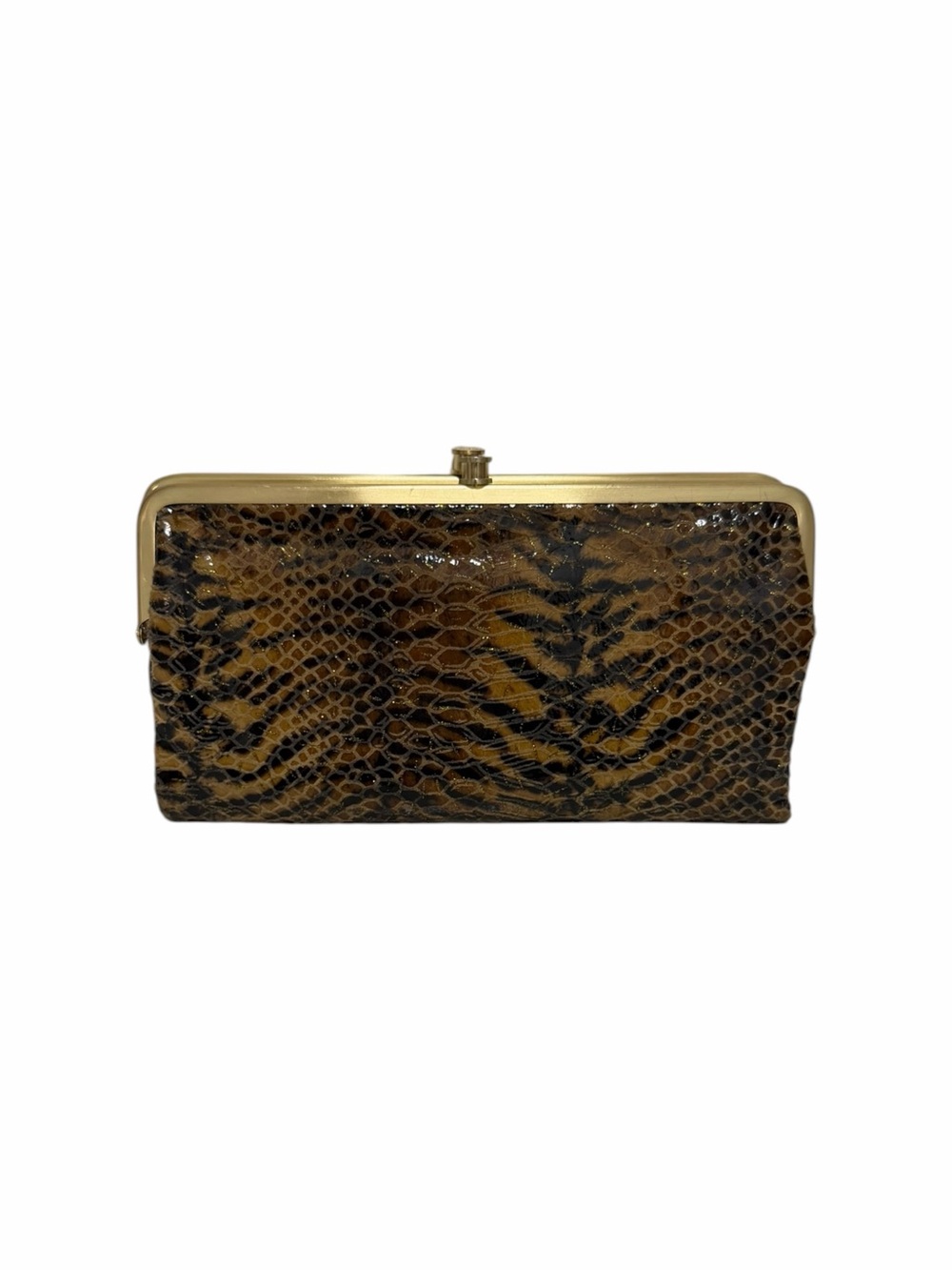 Hobo Reptile Brown/Black Genuine Leather Clutch